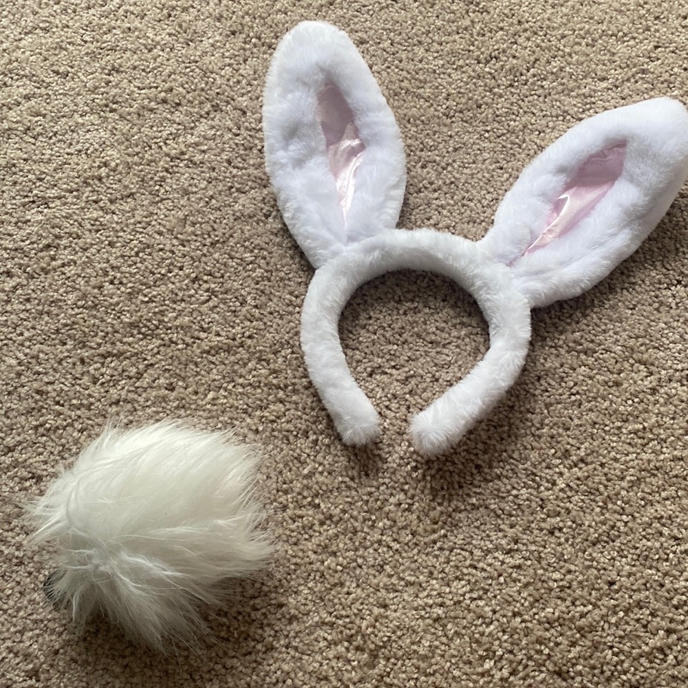 Bunny ears and tail